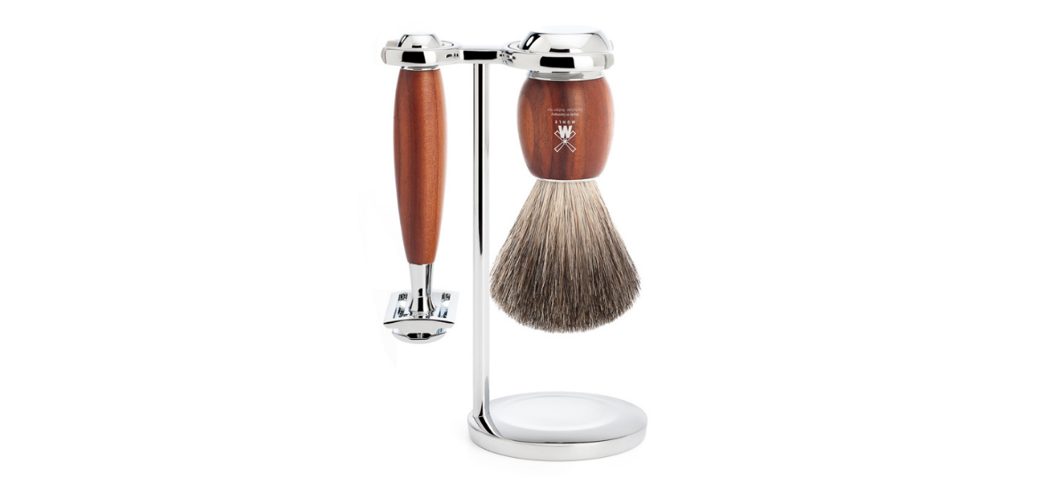 men's razor and brush set